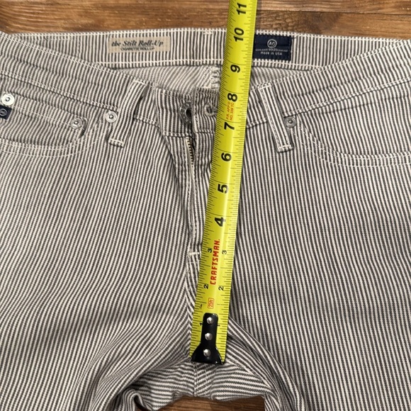AG Adriano Goldschmied The Stilt Roll-Up Striped Cigarette Jeans Women’s 27R EUC - Picture 9 of 11